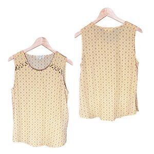 𝅺DAISY Mae Yellow Semi-Sheer Tank, Size Large
